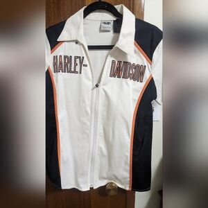 Harley-Davidson Ladies Zipper Short Sleeve Dress Shirt